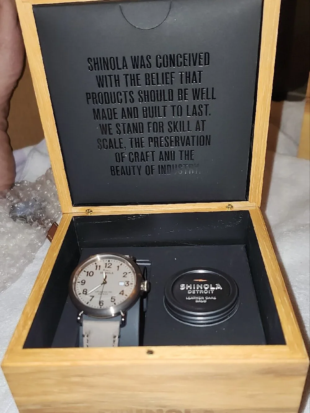Shinola Argonite Taupe Face And Strap Leather Strap Watch Series S01